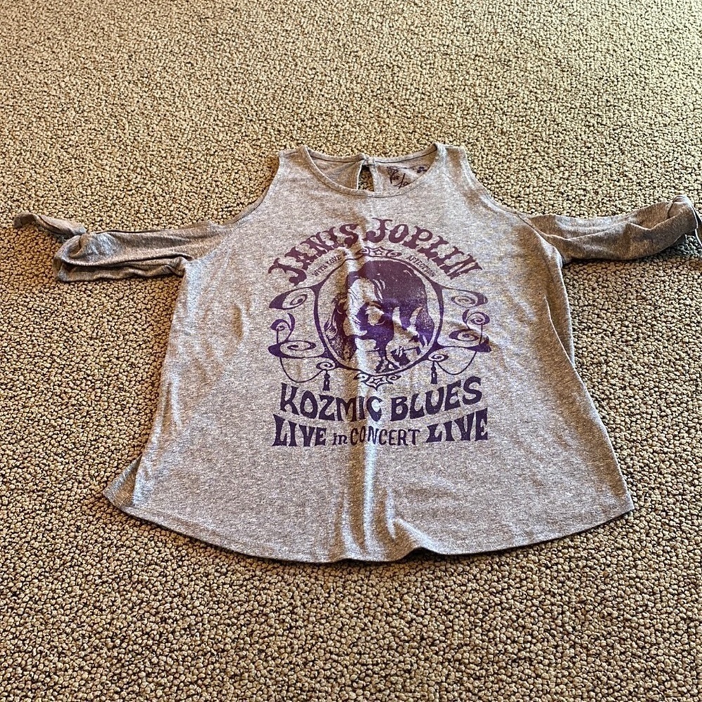 Janis Joplin Cold Shoulder Shirt